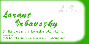 lorant vrbovszky business card